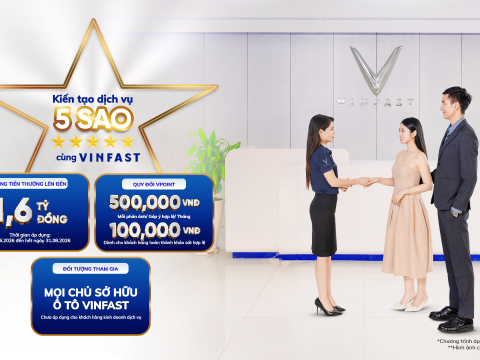 Chương trình Dịch vụ 5 sao VinFast nâng cao trải nghiệm khách hàng