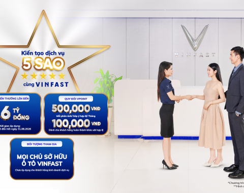 Chương trình Dịch vụ 5 sao VinFast nâng cao trải nghiệm khách hàng