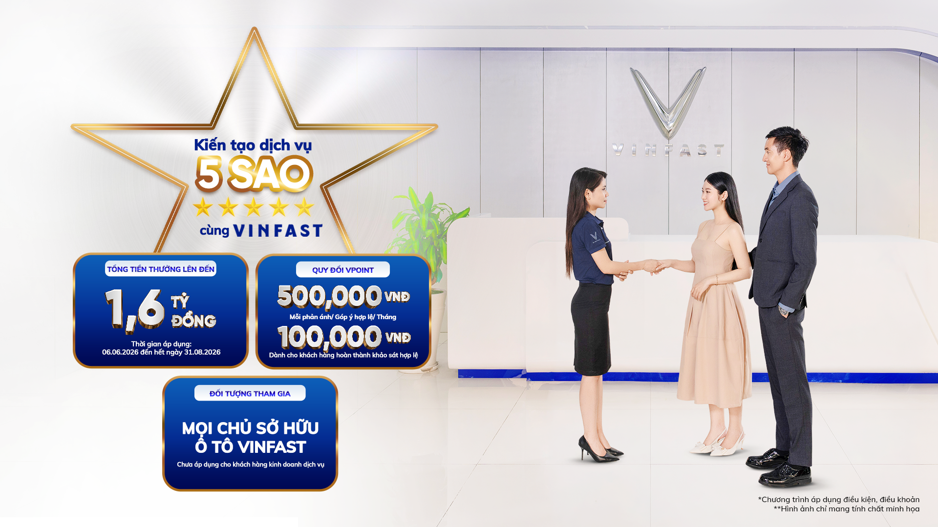 Chương trình Dịch vụ 5 sao VinFast nâng cao trải nghiệm khách hàng